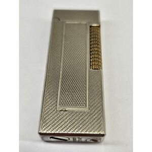 Rare Bimalt London Gas Lighter Sterling Silver Engraved Engine Turned Vintage